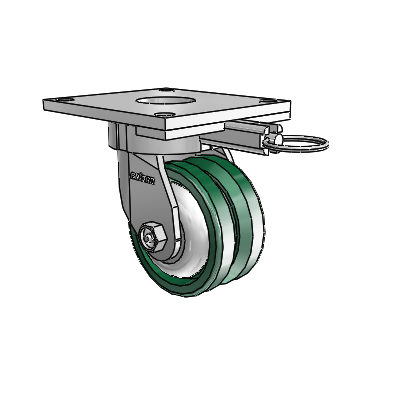 6 Series Kingpinless Casters Top Plate Swivel Caster with 4 x 2 V-Groove Wheel