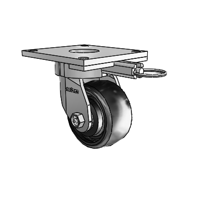 Roulettes de la série 6 sans pivot central – Roulette pivotante à plaque supérieure équipée de 4 roues en élastomère plein Endura disposées en 2 rangées