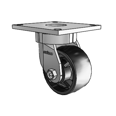 6 Series Kingpinless Casters Top Plate Swivel Caster with 4 x 2 Polyolefin Wheel