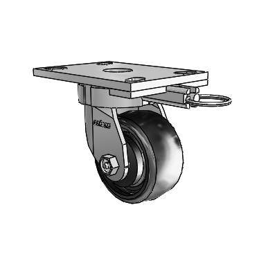 6 Series Kingpinless Casters Top Plate Swivel Caster with 4 x 2 Endura Solid Elastomer Wheel