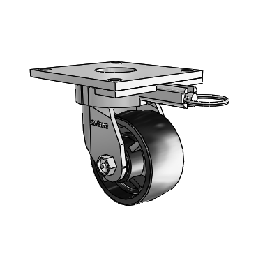 6 Series Kingpinless Casters Top Plate Swivel Caster with 4 x 2 Polyolefin Wheel