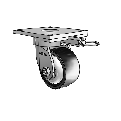 6 Series Kingpinless Casters Top Plate Swivel Caster with 4 x 2 Polyolefin Wheel