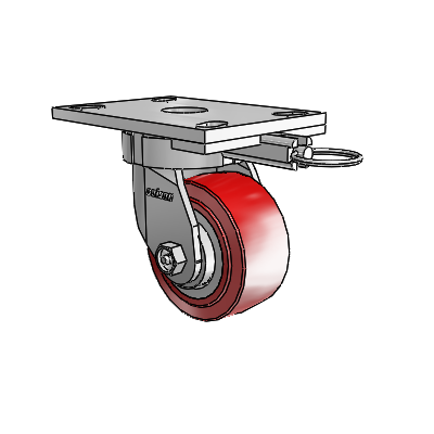 6 Series Kingpinless Casters Top Plate Swivel Caster with 4 x 2 Polyurethane HI-TECH Wheel