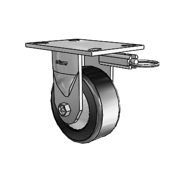 6 Series Kingpinless Casters Top Plate Rigid Caster with 5 x 2 Phenolic Wheel