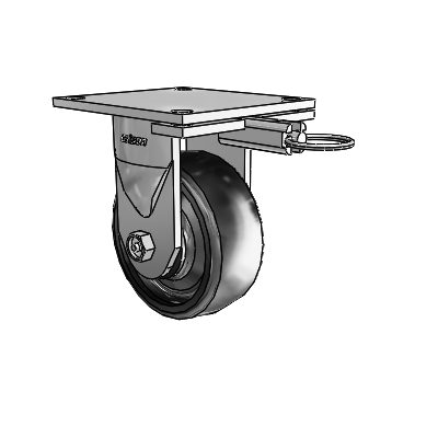 6 Series Kingpinless Casters Top Plate Rigid Caster with 5 x 2 Endura Solid Elastomer Wheel