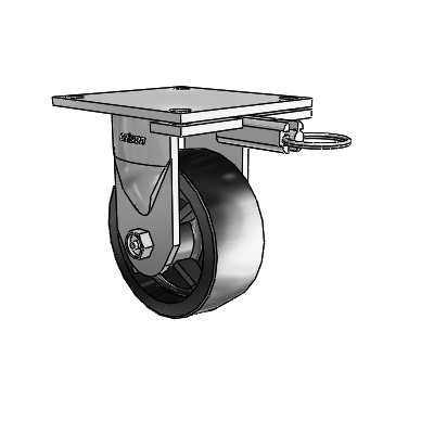 6 Series Kingpinless Casters Top Plate Rigid Caster with 5 x 2 Polyolefin Wheel
