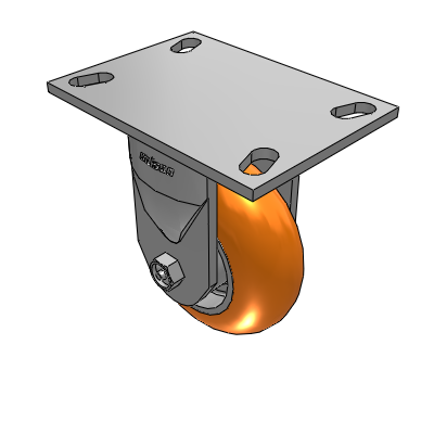 6 Series Kingpinless Casters Top Plate Rigid Caster with 5 x 2 CG Max Orange Wheel