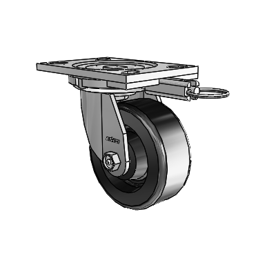 6 Series Casters Top Plate Swivel Zinc Caster with 5 x 2 Black Phenolic Wheel