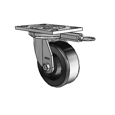 6 Series Casters Top Plate Swivel Zinc Caster with 5 x 2 Black Phenolic Wheel