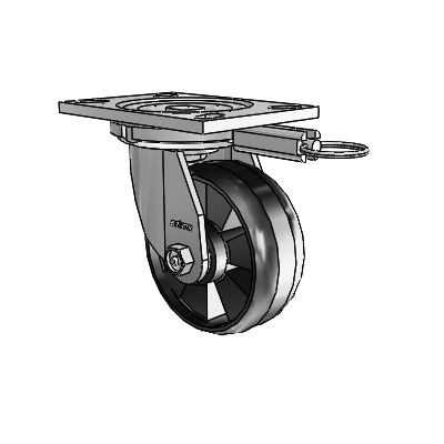 6 Series Casters Top Plate Swivel Zinc Caster with 5 x 2 Black Maxim Wheel