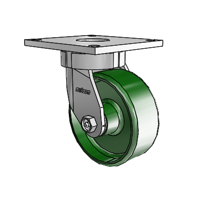 6 Series Kingpinless Casters Top Plate Swivel Caster with 5 x 2 Cast Iron Wheel