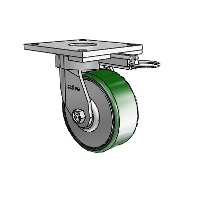 6 Series Kingpinless Casters Top Plate Swivel Caster with 5 x 2 Cast Iron Wheel