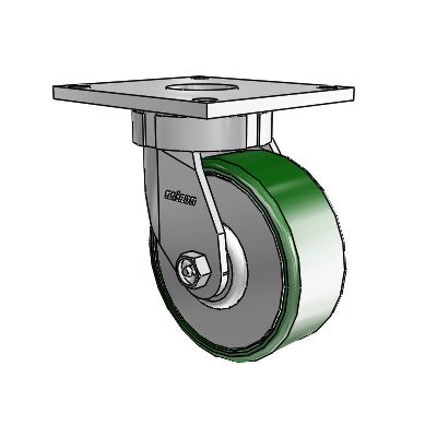 6 Series Kingpinless Casters Top Plate Swivel Caster with 5 x 2 Cast Iron Wheel