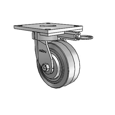 6 Series Kingpinless Casters Top Plate Swivel Caster with 5 x 2 Performa Rubber (Flat/Grey) Wheel