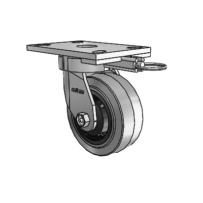 6 Series Kingpinless Casters Top Plate Swivel Caster with 5 x 2 Performa Rubber (Flat/Conductive) Wheel