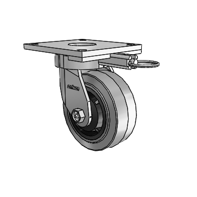 6 Series Kingpinless Casters Top Plate Swivel Caster with 5 x 2 Performa Rubber (Flat/Conductive) Wheel
