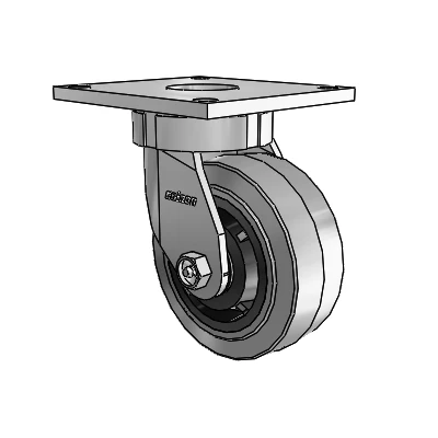6 Series Kingpinless Casters Top Plate Swivel Caster with 5 x 2 Performa Rubber (Flat/Conductive) Wheel