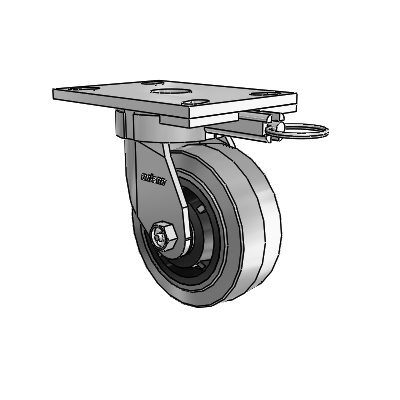 6 Series Kingpinless Casters Top Plate Swivel Caster with 5 x 2 Performa Rubber (Flat/Conductive) Wheel