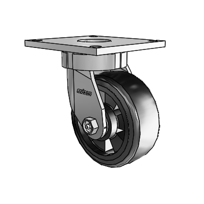 6 Series Kingpinless Casters Top Plate Swivel Caster with 5 x 2 Trans-forma LT (Flat) Wheel