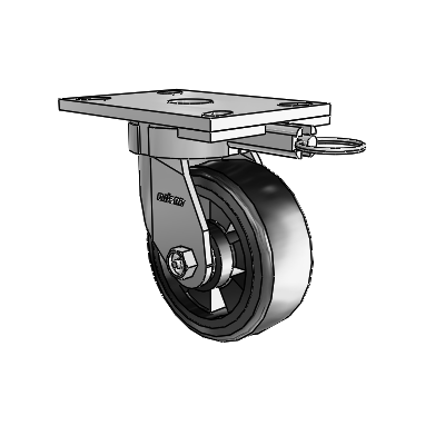 6 Series Kingpinless Casters Top Plate Swivel Caster with 5 x 2 Trans-forma LT (Flat) Wheel