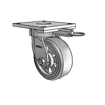 6 Series Kingpinless Casters Top Plate Swivel Caster with 5 x 2 Trans-forma HD (Flat) Wheel