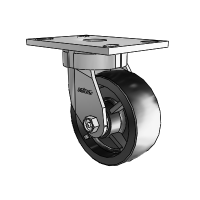6 Series Kingpinless Casters Top Plate Swivel Caster with 5 x 2 Polyolefin Wheel