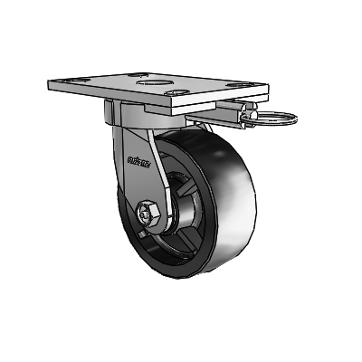 6 Series Kingpinless Casters Top Plate Swivel Caster with 5 x 2 Polyolefin Wheel