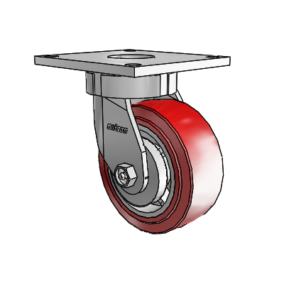 6 Series Kingpinless Casters Top Plate Swivel Caster with 5 x 2 Polyurethane HI-TECH Wheel