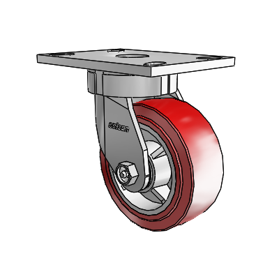 6 Series Kingpinless Casters Top Plate Swivel Caster with 5 x 2 Polyurethane HI-TECH Wheel