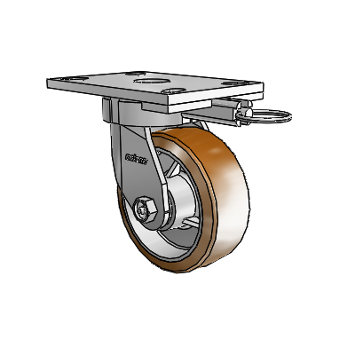 6 Series Kingpinless Casters Top Plate Swivel Caster with 5 x 2 Moldon Nylon (Aluminum Core) Wheel