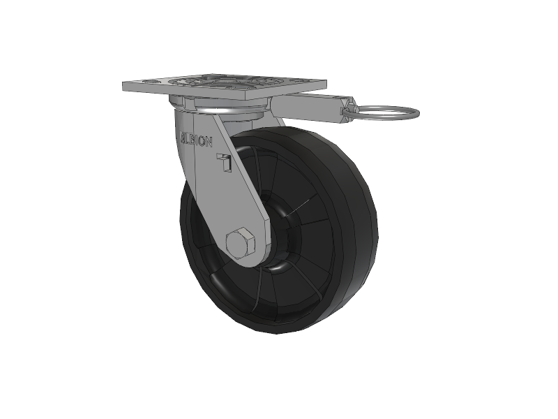 16 Series Top Plate Swivel Caster with 6 x 2 Black Nylon NG - Maxim Nylon Wheel