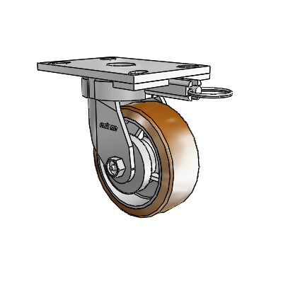 6 Series Kingpinless Casters Top Plate Swivel Caster with 5 x 2 Moldon Nylon (Aluminum Core) Wheel