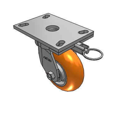 6 Series Kingpinless Casters Top Plate Swivel Caster with 5 x 2 CG Max Orange Wheel