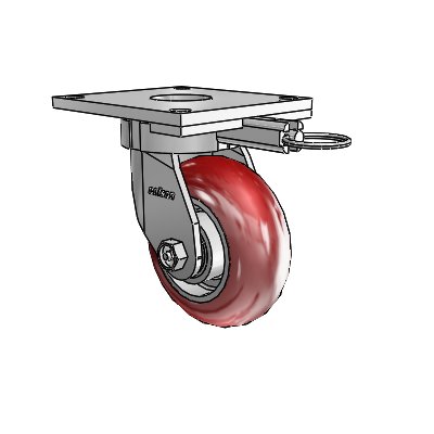 6 Series Kingpinless Casters Top Plate Swivel Caster with 5 x 2 CG Max Maroon Wheel