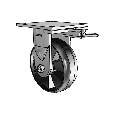 6 Series Kingpinless Casters Top Plate Rigid Caster with 6 x 2 Maxim Wheel