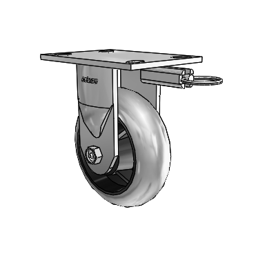 6 Series Kingpinless Casters Top Plate Rigid Caster with 6 x 2 Performa Rubber (Round/Conductive) Wheel