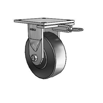 6 Series Kingpinless Casters Top Plate Rigid Caster with 6 x 2 Commander HD Wheel