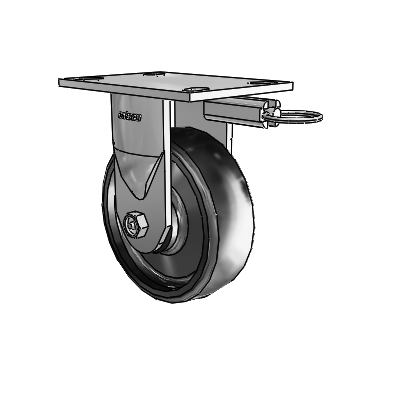 6 Series Kingpinless Casters Top Plate Rigid Caster with 6 x 2 Endura Solid Elastomer Wheel