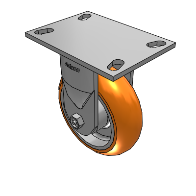 6 Series Kingpinless Casters Top Plate Rigid Caster with 6 x 2 CG Max Orange Wheel