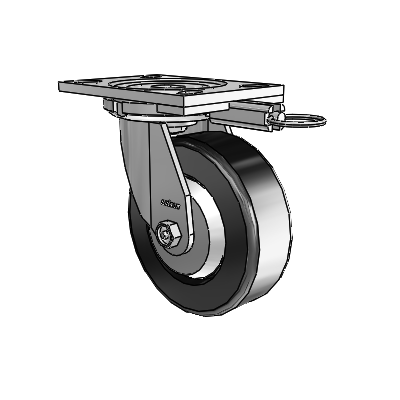 6 Series Casters Top Plate Swivel Zinc Caster with 6 x 2 Black Phenolic Wheel