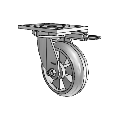 6 Series Casters Top Plate Swivel Zinc Caster with 6 x 2 Grey on Grey Trans-forma HD (Round) Wheel