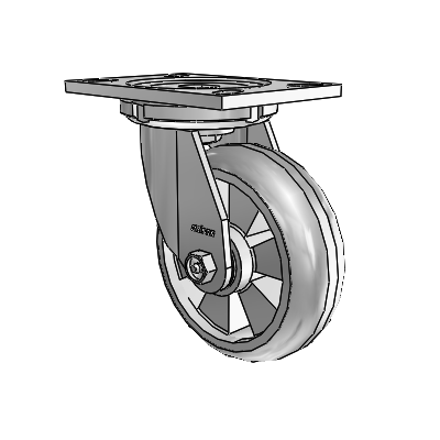 6 Series Casters Top Plate Swivel Zinc Caster with 6 x 2 Grey on Grey Trans-forma HD (Round) Wheel