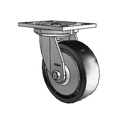 6 Series Casters Top Plate Swivel Zinc Caster with 6 x 2 Black Polyolefin Wheel