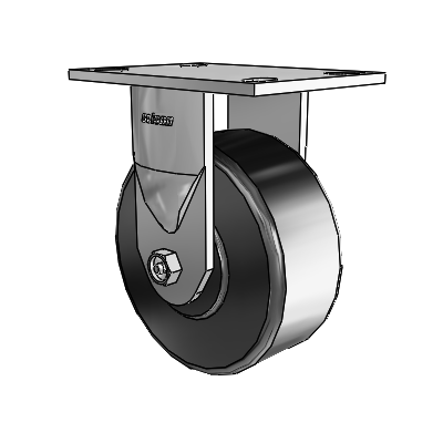 6 Series Casters Top Plate Rigid Zinc Caster with 6 x 2.5 Black Phenolic Wheel