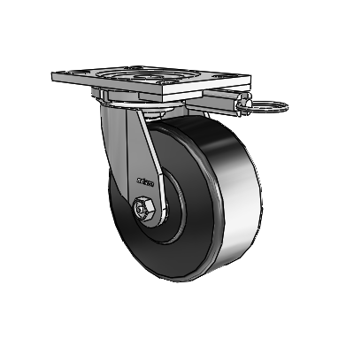 6 Series Casters Top Plate Swivel Zinc Caster with 6 x 2.5 Black Phenolic Wheel