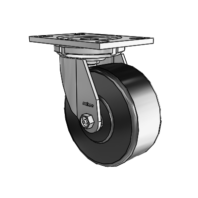 6 Series Casters Top Plate Swivel Zinc Caster with 6 x 2.5 Black Phenolic Wheel