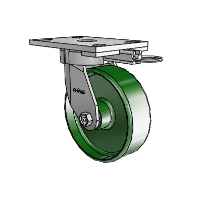 6 Series Kingpinless Casters Top Plate Swivel Caster with 6 x 2 Cast Iron Wheel