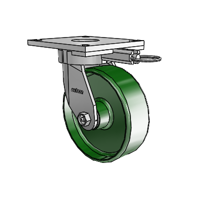 6 Series Kingpinless Casters Top Plate Swivel Caster with 6 x 2 Cast Iron Wheel