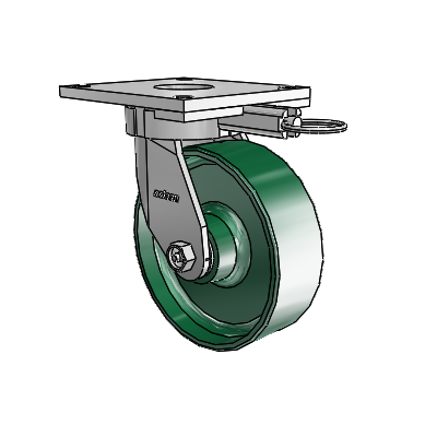 6 Series Kingpinless Casters Top Plate Swivel Caster with 6 x 2 Forged Steel Wheel