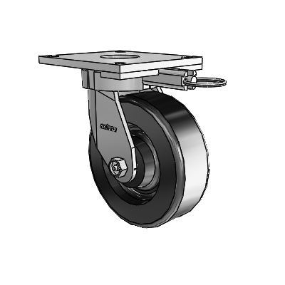 6 Series Kingpinless Casters Top Plate Swivel Caster with 6 x 2 Phenolic Wheel
